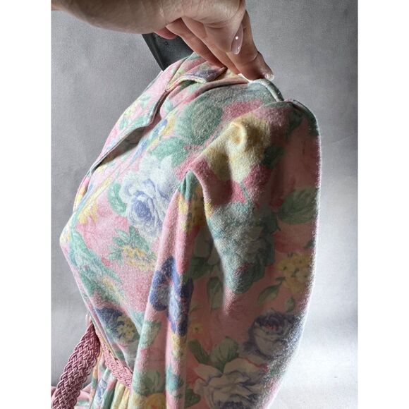 Vintage Miss Oops California Floral Button-Down Dress With Belt Pastel Pink & B - Picture 4 of 16